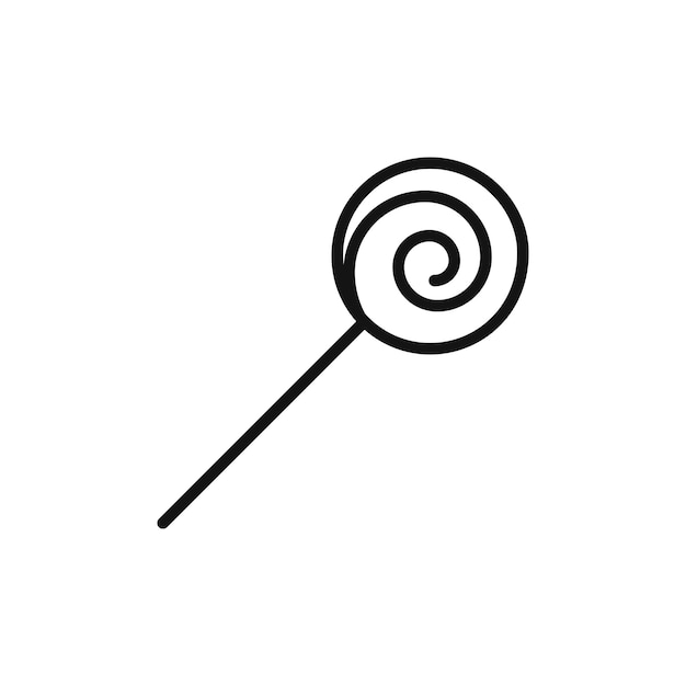 Conjunto de iconos de caramelo símbolo vectorial de piruleta icono de pirulita chupador en estilo negro lleno y delineado