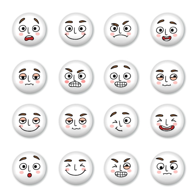 Conjunto de iconos de caras sonrientes