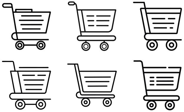 Conjunto de iconos de carrito de compras
