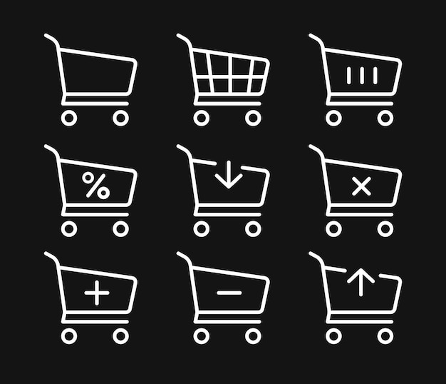 Conjunto de iconos de carrito de compras