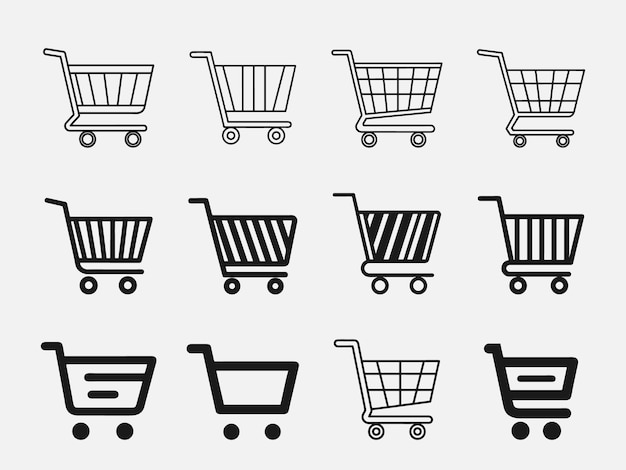 Conjunto de iconos de carrito de compras