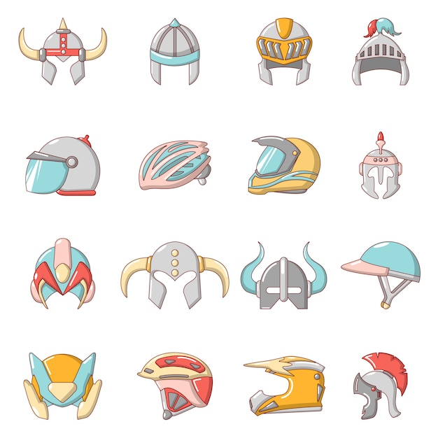 Conjunto de iconos de casco