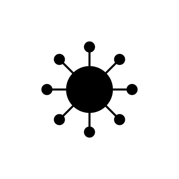 Conjunto de iconos centralizados símbolo vectorial de centro de datos de la empresa enfoque centrado en el cliente signo punto central pictograma icono de estrategia de enfoque del cliente en negro relleno y estilo delineado