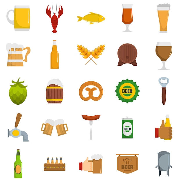 Vector conjunto de iconos de cerveza