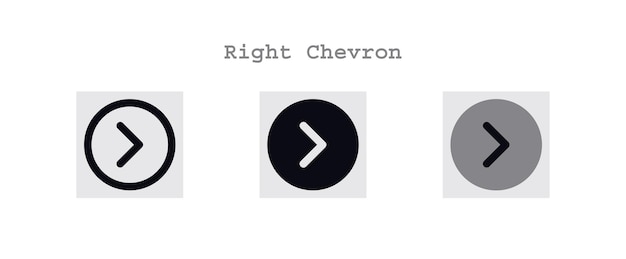 Conjunto de iconos de chevron derecho