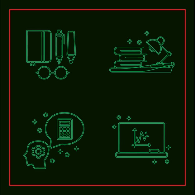 Conjunto de iconos de ciencia y educación para diseñadores gráficos