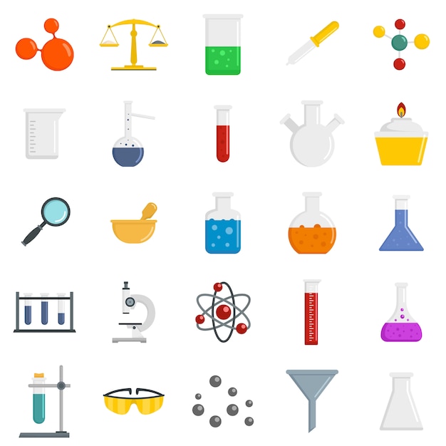 Conjunto de iconos de ciencia química