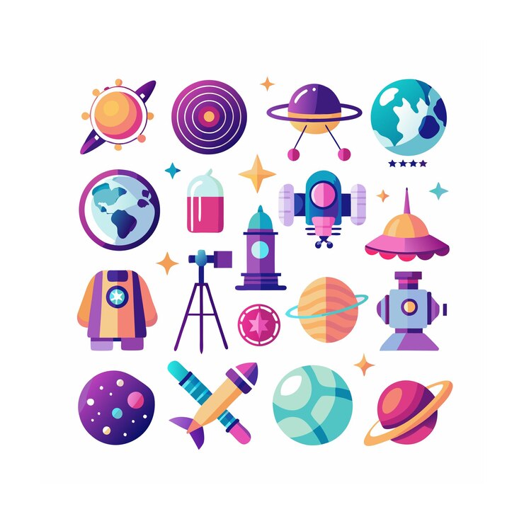 Vector conjunto de iconos de ciencia