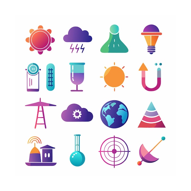 Conjunto de iconos de ciencia