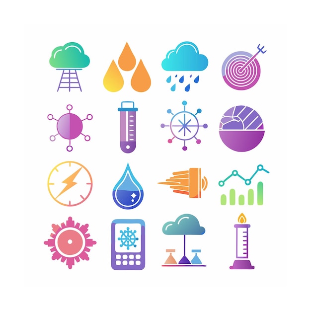 Conjunto de iconos de ciencia