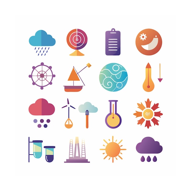 Conjunto de iconos de ciencia