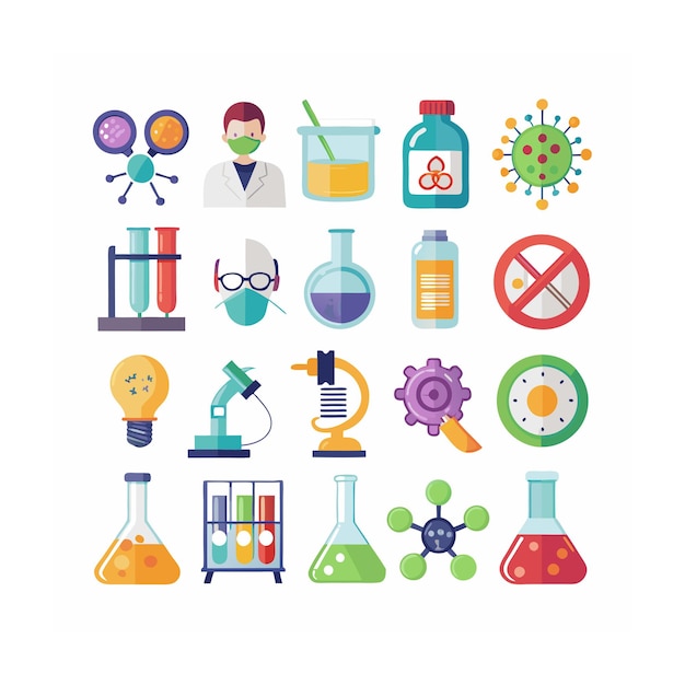 Conjunto de iconos de ciencia