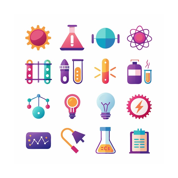 Conjunto de iconos de ciencia