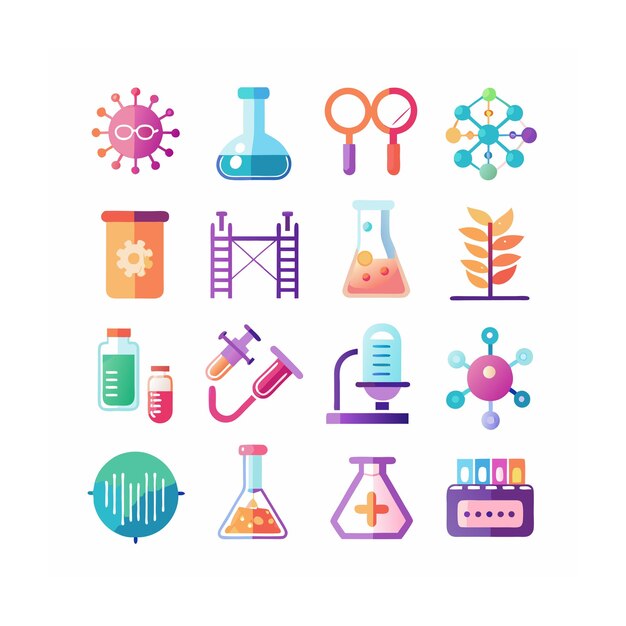 Conjunto de iconos de ciencia
