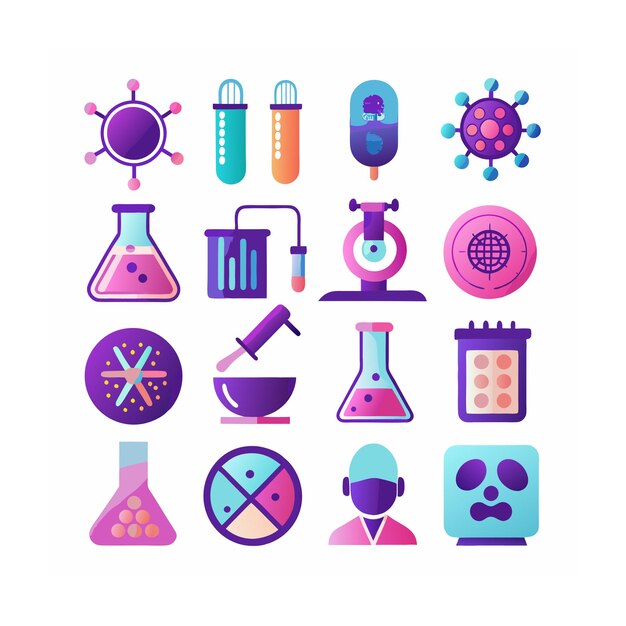 Conjunto de iconos de ciencia