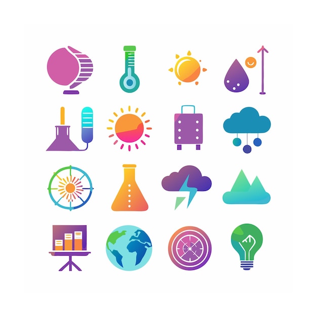 Conjunto de iconos de ciencia