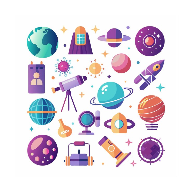 Vector conjunto de iconos de ciencia
