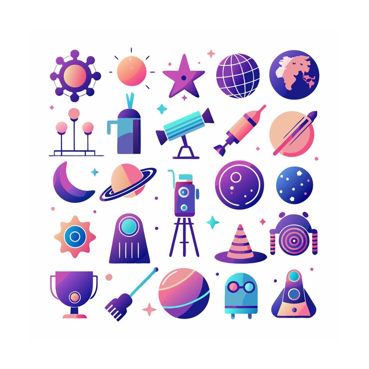 Vector conjunto de iconos de ciencia