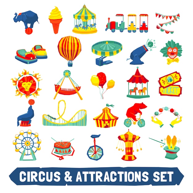 Conjunto de iconos de circo