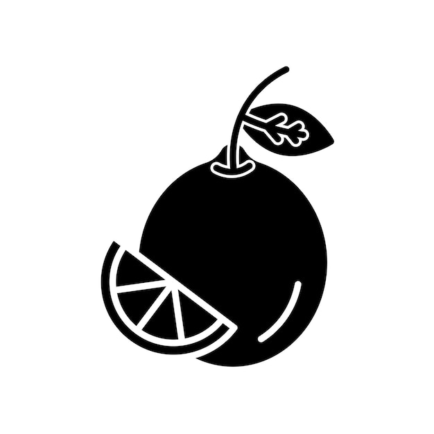 Conjunto de iconos de cítricos Símbolo vectorial de rodaja de naranja y limón de frutas cítricas en un estilo de relleno y contorno negro Signo de estallido de citrus Zest