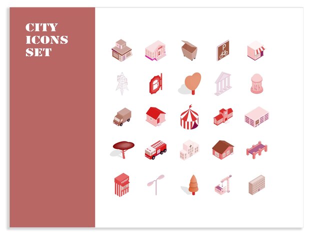 conjunto de iconos de la ciudad