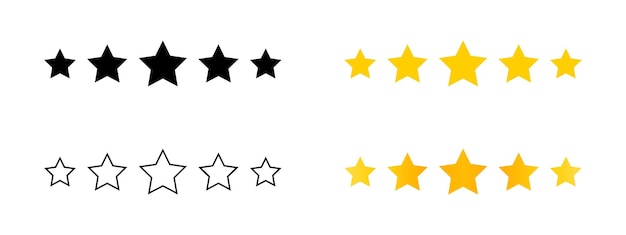 Conjunto de iconos de clasificación de 5 estrellas