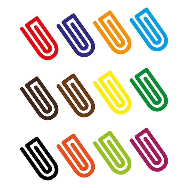 Vector conjunto de iconos de clip de papel vectorial clip de papel colorido adjunto