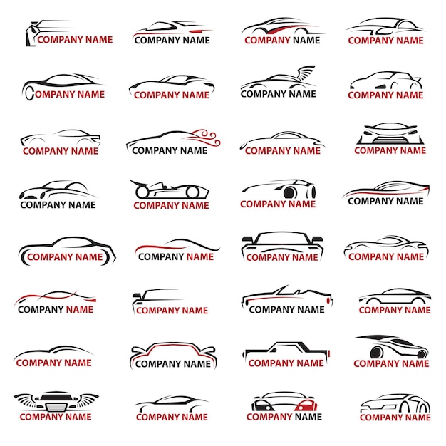 Conjunto de iconos de coche