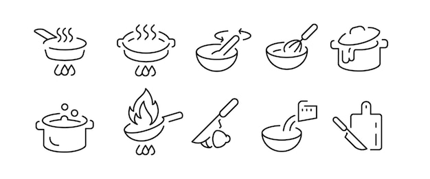 Conjunto de iconos de cocina