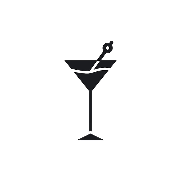 Conjunto de iconos de cócteles, vasos de bebidas, símbolo vectorial, club o restaurante, signo de vaso de cóctel en estilo negro, rellenado y delineado.