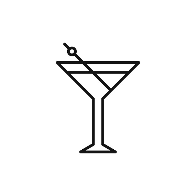 Conjunto de iconos de cócteles, vasos de bebidas, símbolo vectorial, club o restaurante, signo de vaso de cóctel en estilo negro, rellenado y delineado.