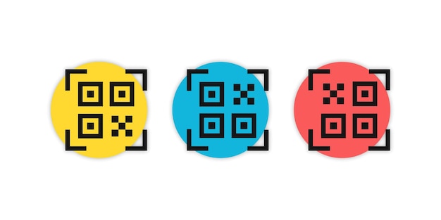 Conjunto de iconos de código qr escanear iconos de código qr escanear colección de símbolos de código qr