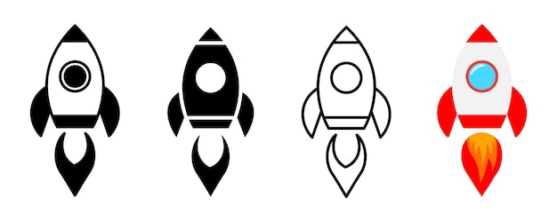 Conjunto de iconos de cohetes