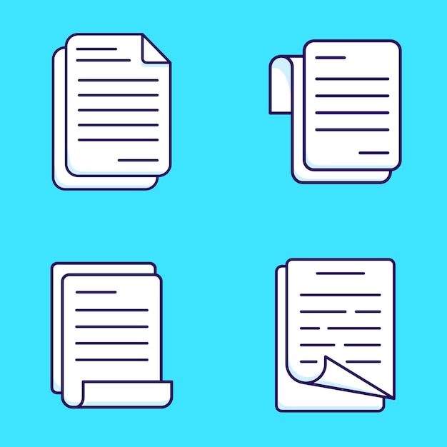 Conjunto de iconos de colecciones de documentos y papeles