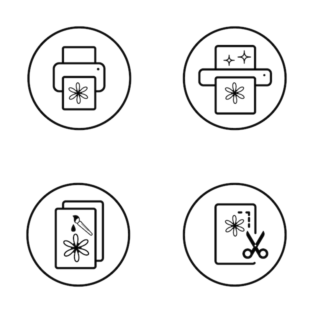 un conjunto de iconos para colorear, imprimir y laminar páginas