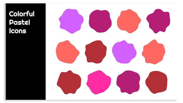 Conjunto de iconos coloridos de color pastel vectorial