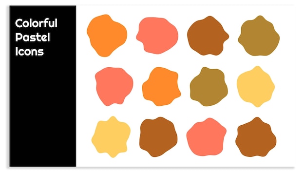Conjunto de iconos coloridos de color pastel vectorial