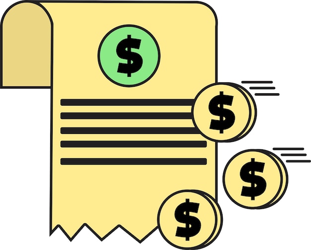Este conjunto de iconos coloridos muestra diferentes conceptos relacionados con la factura de pago en línea y el mana financiero