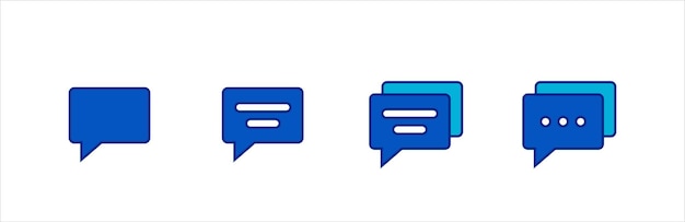 Conjunto de iconos de comentarios Estilo de color lineal