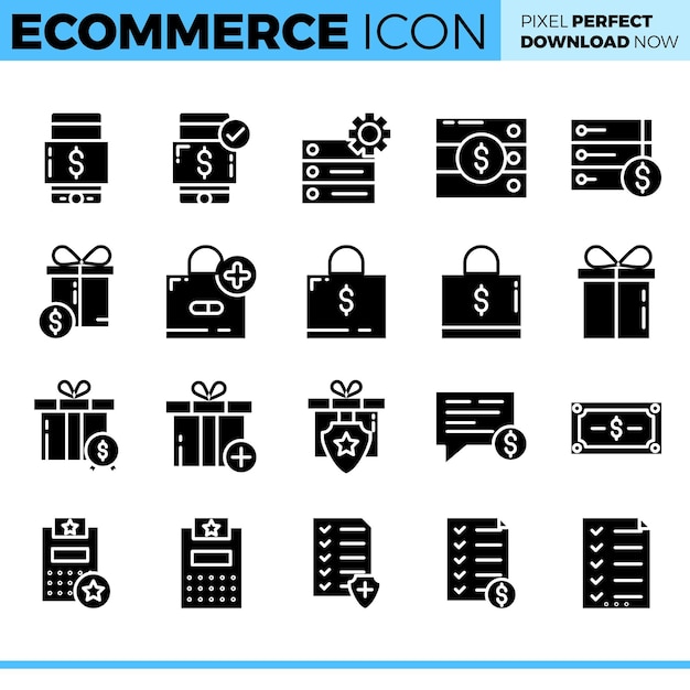 Conjunto de iconos de comercio electrónico vectorial
