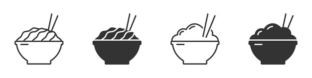 Conjunto de iconos de comida china Ilustración vectorial