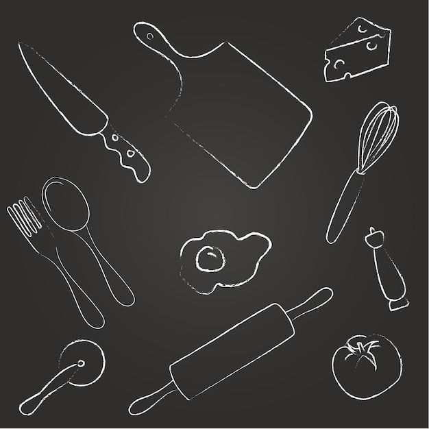 Vector conjunto de iconos de comida, vector