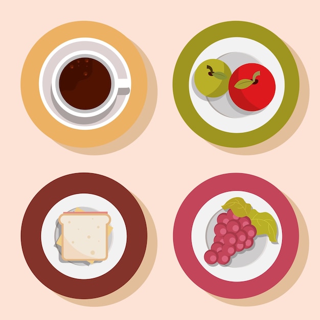 Vector conjunto de iconos de comida