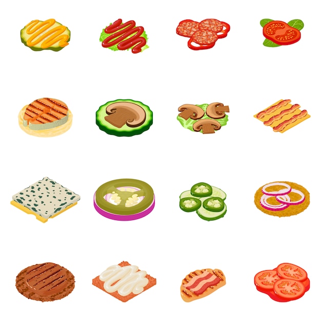 Vector conjunto de iconos de comida