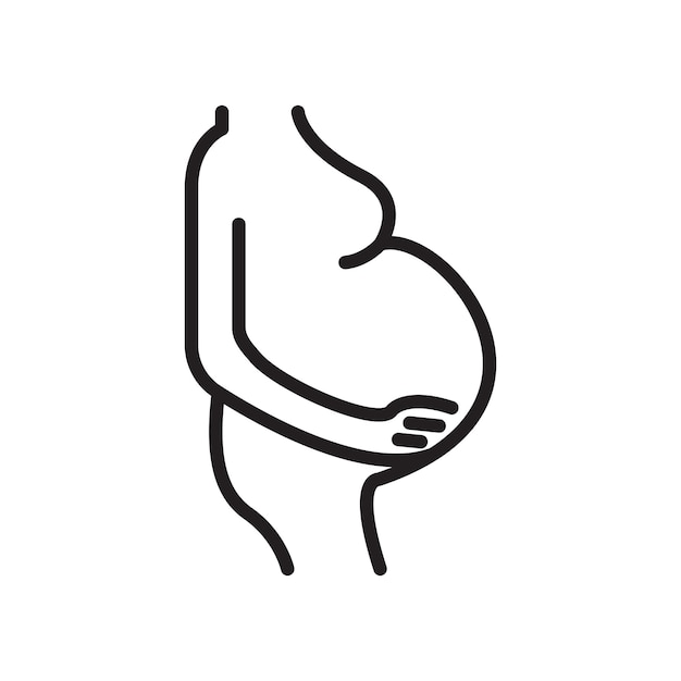 Conjunto de iconos de complicaciones del embarazo Problemas de salud materna y símbolo del vector de la diabetes en un estilo negro lleno y delineado Signo de problemas de la futura madre