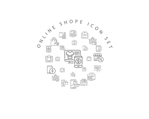 Conjunto de iconos de compras en línea