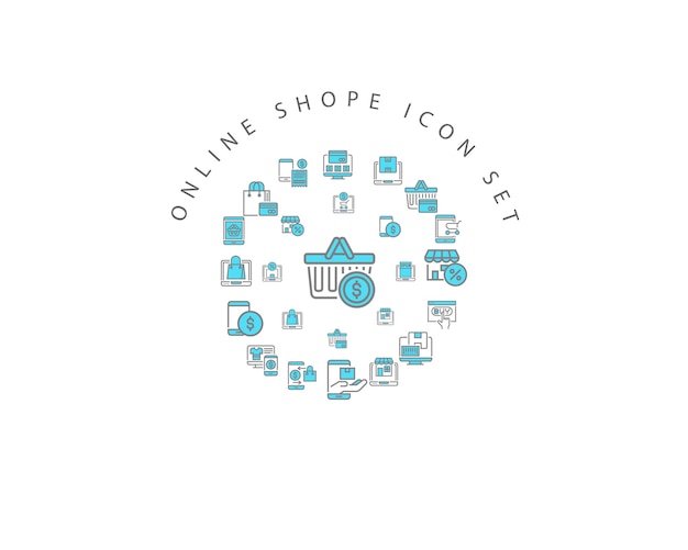 Conjunto de iconos de compras en línea