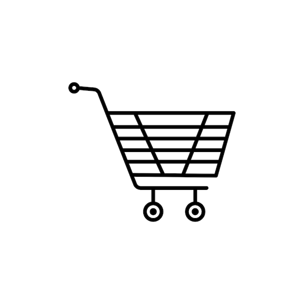 Conjunto de iconos de compras supermercado carrito de venta al por menor símbolo vectorial comercio comercial cartón de compras vacío