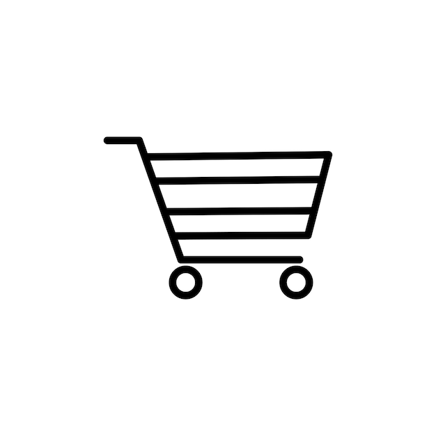 Conjunto de iconos de compras supermercado carrito de venta al por menor símbolo vectorial comercio comercial cartón de compras vacío