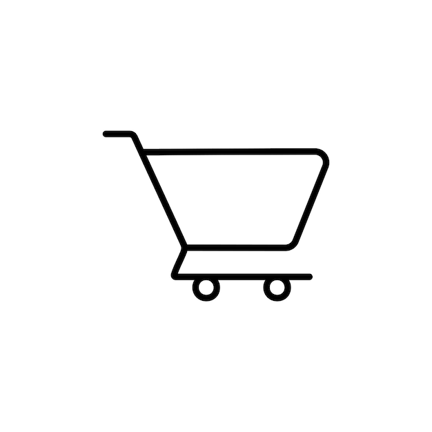 Conjunto de iconos de compras supermercado carrito de venta al por menor símbolo vectorial comercio comercial cartón de compras vacío